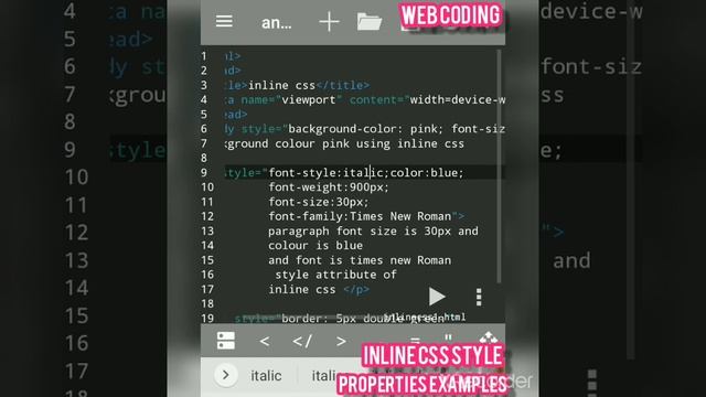 Inline CSS style html | inline CSS properties examples | inline CSS html5