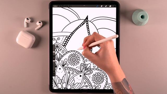 You Can Draw This MANDALA in PROCREATE - Easy Tutorial for Beginners смотреть онлайн