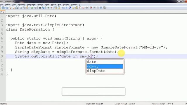 Date Display in mm-dd-yy Format in java