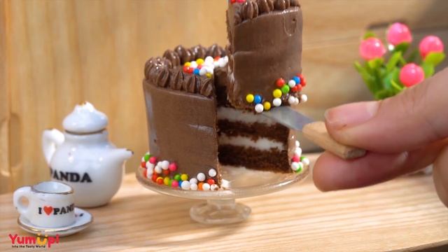So Tasty Miniature Chocolate Birthday Cake Decorating | Fancy Chocolate Cake Recipes | Tiny Cakes