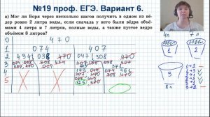 №19 профильный ЕГЭ  У Бори нет источника воды, но есть три ведра различных объемов
