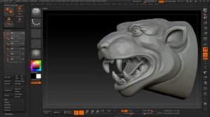 3D модель головы пантеры в  ZBrush