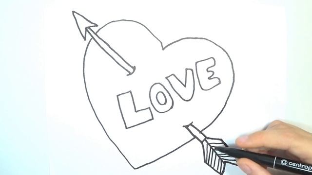 Рисуем сердце / draw a heart / coloring / Раскраска