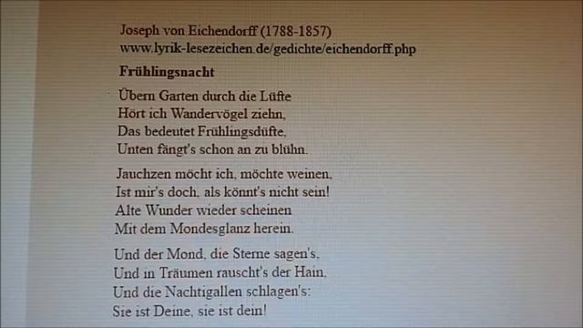 Frühlingsnacht Joseph von Eichendorff смотреть онлайн