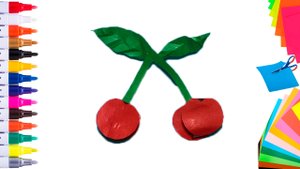 Детские поделки своими руками, простые поделки Вишни из бумаги в детский сад и в школу