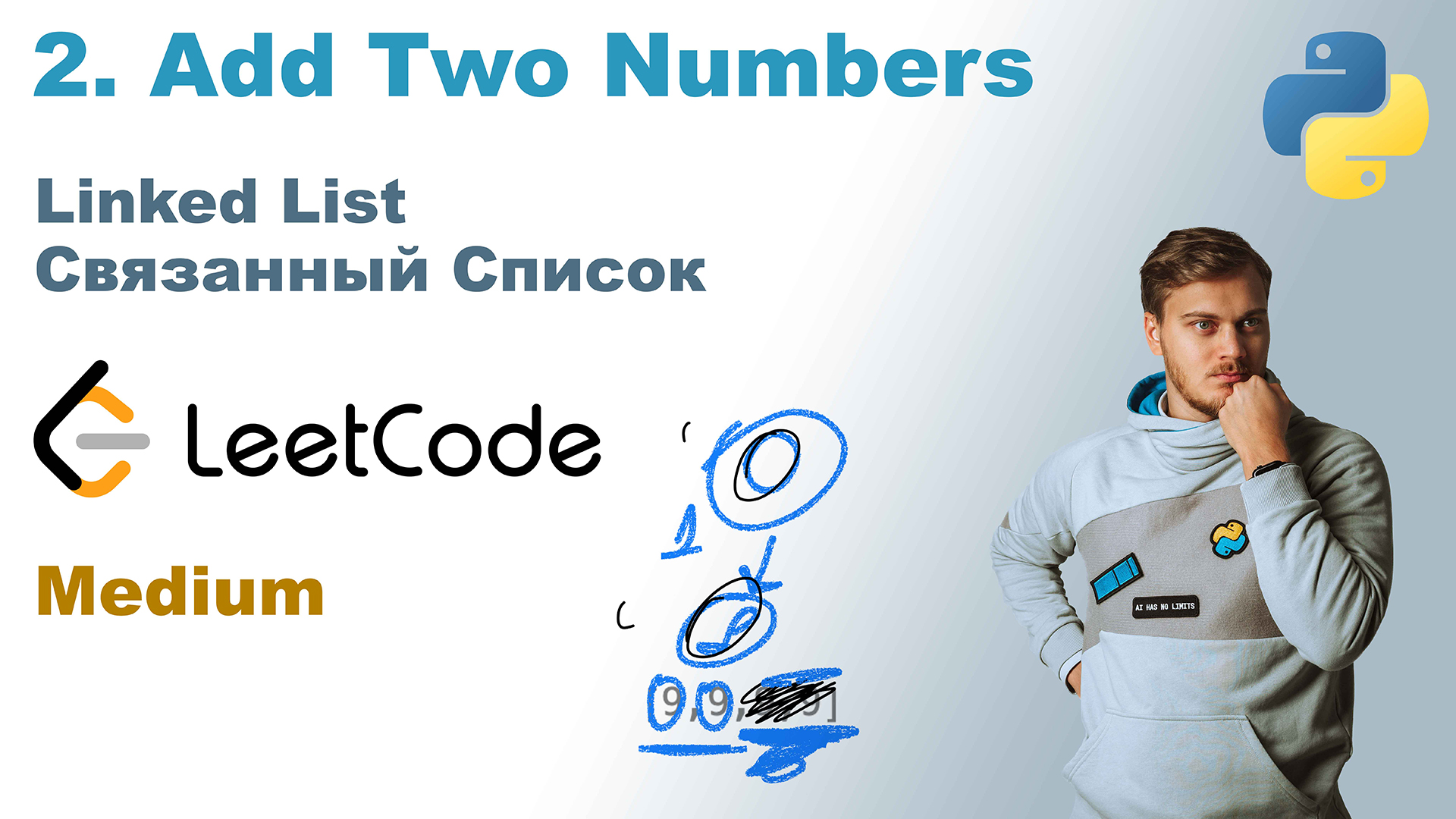 Add Two Numbers | Решение на Python | LeetCode 2