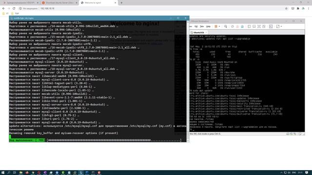 Установка и настройка Ubuntu Server 20.04 LTS, NGINX 1.17.10, Wordpress 5.4.1. Веб сервер за час! смотреть онлайн