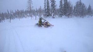 Самостоятельное обучение горному катанию на снегоходе. День Первый. Кандалакша