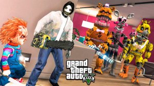 ДЖЕФФ И ЧАКИ ПОЙМАЛИ АНИМАТРОНИКОВ ФНАФ В ГТА 5 МОДЫ! FNAF ОБЗОР МОДА В GTA 5! ИГРЫ ГТА ВИДЕО MODS