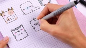10 Квадратных животных ПО КЛЕТОЧКАМ! Часть 2. Простые рисунки