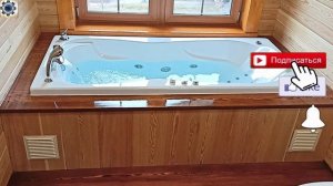 Ванна,джакузи Тритон.Ванна с гидромассажем.Деревянный подиум для ванны из лиственницы своими руками