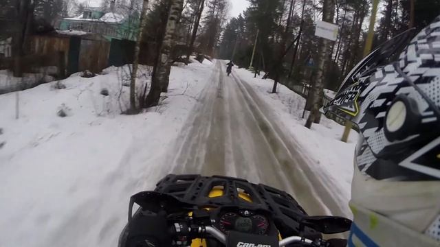 Snow Riding on BRP Outlander 1000 and Yamaha YZ 250 + падение смотреть онлайн