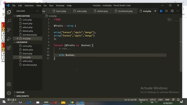 PHP Multidimensional Arrays  || PHP || ARRAY ||