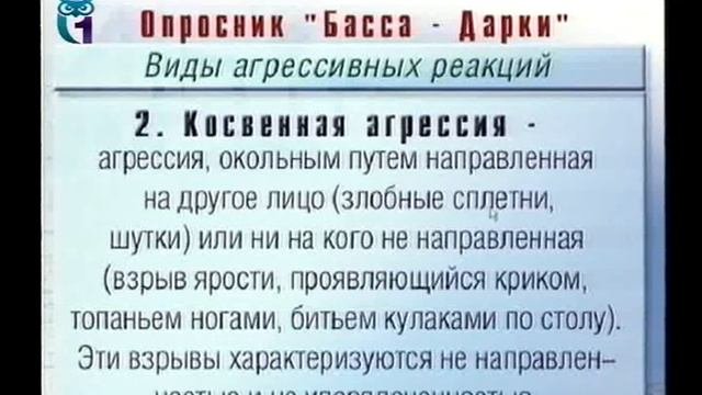 Диагностика психических состояний человека. Лекция 2. Выявление агрессивности личности