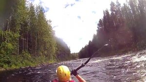 Река Воньга, порог Ассу (Железнодорожный) в низкую воду.