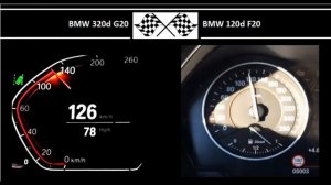 BMW 320d G20 VS. BMW 120d F20 - Acceleration 0-100km/h