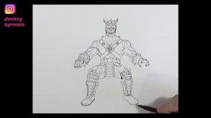 How to draw Shao Kahn, Mortal Kombat, Как нарисовать Шао Кана, Мортал Комбат