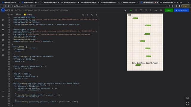 Mobile responsive Doodle jump game in HTML CSS JS with source code - speed coding смотреть онлайн