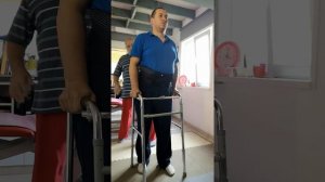 Сергей, Th12, нижний спастический парапарез, продолжаем обучение ходьбе