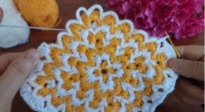 Вяжем квадратный мотив крючком?? #вязание #мотивкрючком