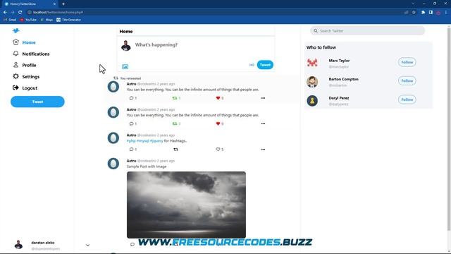 Twitter Clone in PHP MySQL with  FREE Source Code