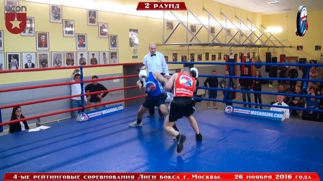 4-ые рейтинговые бои Лига бокса г. Москвы – 26.11.16 г. до 75 кг. смотреть онлайн