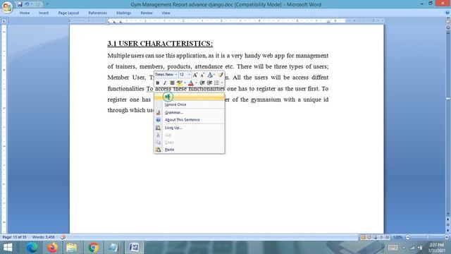 Project Report - Advance Gym Management System  || Python Django