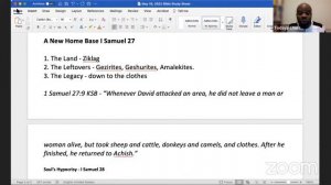 5.18.22 Virtual Bible Study on I Samuel