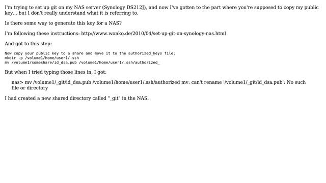How to generate key for git on NAS server? смотреть онлайн