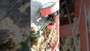 Мотоблок дизельный пашет плугом