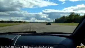 Audi R8 V10 r-tronic VS. Lamborghini Gallardo e-gear.
