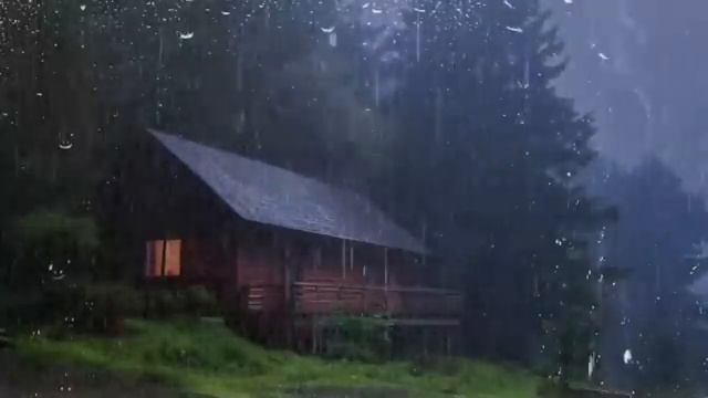 Rain On An Ancient Roof For Sleeping - Deep Sleep With Heavy Rain & Thunder Sound At Night смотреть онлайн