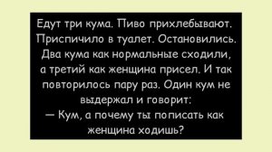 АНЕКДОТ ПРО КУМА, КОТОРЫЙ СИДЯ ПИСАЕТ● Канал хорошего настроения