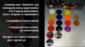 Красители и пасты Koler Park для эпоксидной смолы /  Dyes and pastes "Koler Park" for epoxy resin