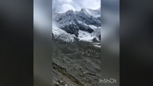 Кавказ. Вершина, ледник и озеро Башкара. Сель 2017 года в долине Адыл-Су.