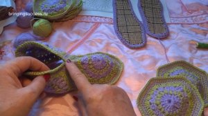 Как связать домашние сапожки сапоги, тапочки вязание крючком [Часть 2]
