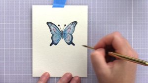 Doodling with Debby: Clean and Simple Watercolored Butterfly