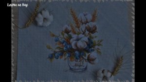 Вышивка крестиком/Хлопок и черника/Оформление в раму своими руками