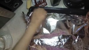 Свинина запеченная с картофелем в фольге!!! Pork baked with potatoes in foil!!!