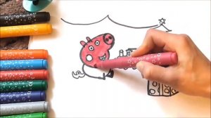 Peppa Pig Drawing & Painting Jeorge Pig Merry Christmas Colors For Kids Children