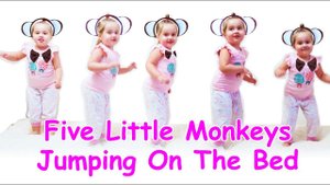 Five Little Monkeys Jumping On The Bed Children Nursery Rhyme and Songs