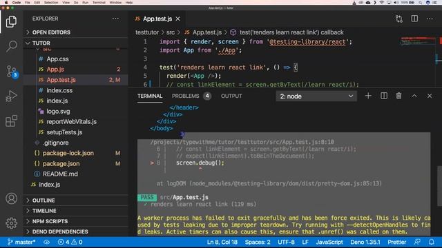 Testing library for frontend frameworks