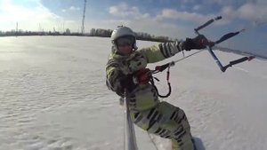 Зимний кайтинг. Задний кант.