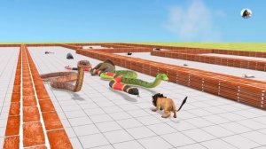 Reptiles Battle - Revolt of Giant Titanoboa vs Wild Animals Dinosaur Animal Revolt Battle Simulator