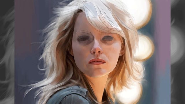 Digital portrait of Emma Stone using wet brushes / Krita смотреть онлайн