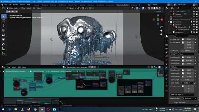 BLENDER FREEZE GENERATOR GEOMETRY NODES WITH DOWNLOAD LINK | RSN3D