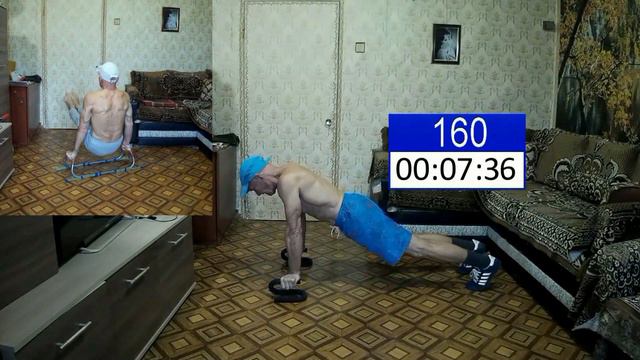 181 отжимание, 140 секунд задержка на ВЫДОХЕ, 11 секунд горизонт на канатах, 10 оборотов на кольцах смотреть онлайн