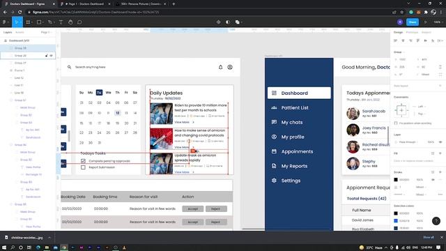 Design a Dashboard UI in Figma (Tutorial) | Doctors Dashboard | Creativehead | uiux tutorials