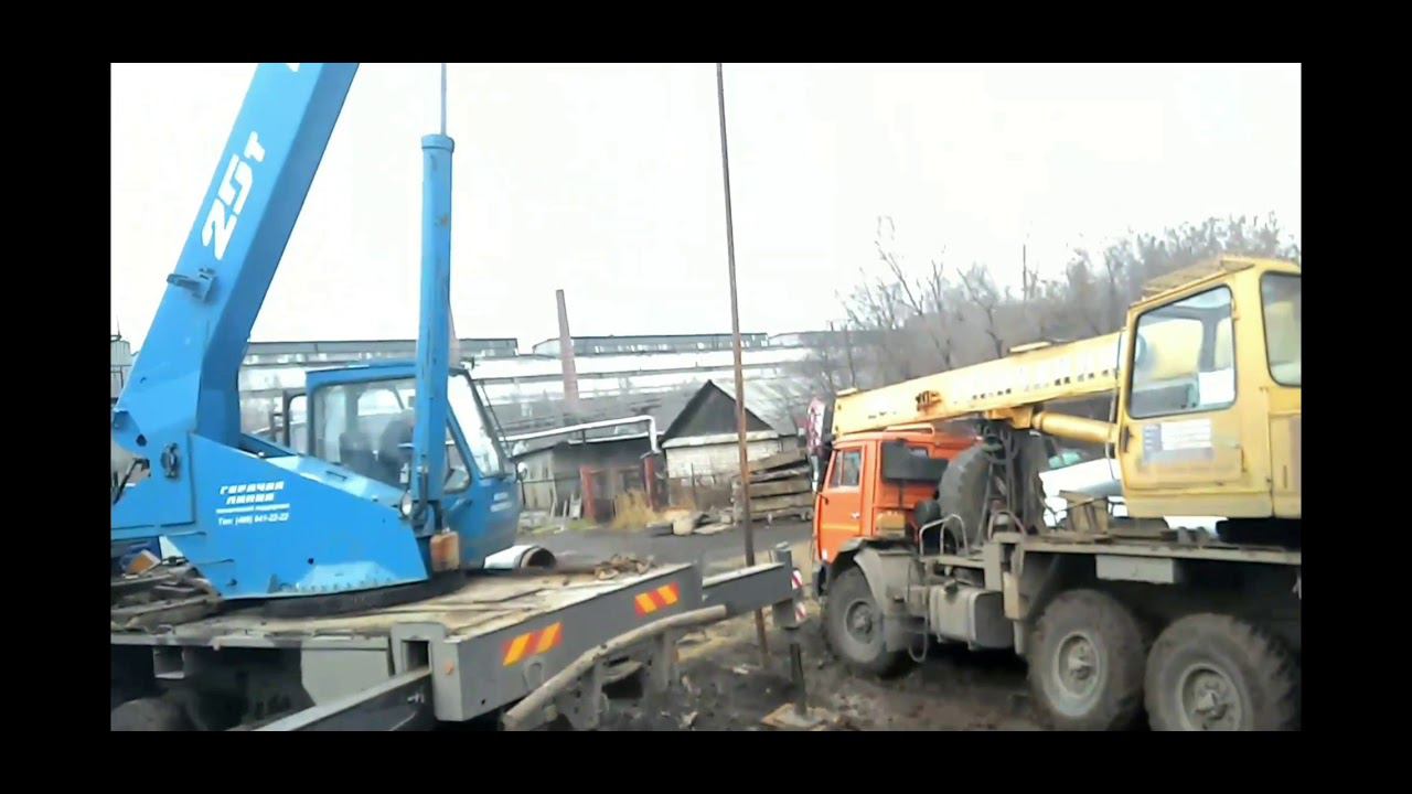 НЕУДАЧНАЯ ПОПЫТКА ВЫТАЩИТЬ АВТОКРАН КАМАЗ ДРУГИМ КРАНОМ... смотреть онлайн
