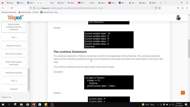 Module 13 Python Break,Continue and pass statement | Introduction to Python 1 | Programming basics